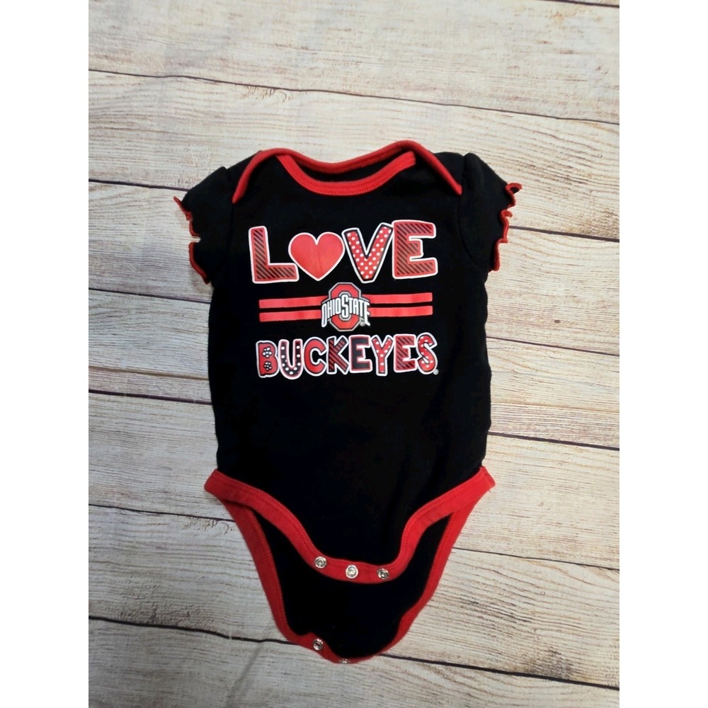 Ohio State Love Buckeyes Infant One Piece, Suit,  Girls 3-6 Mo., Football, Black